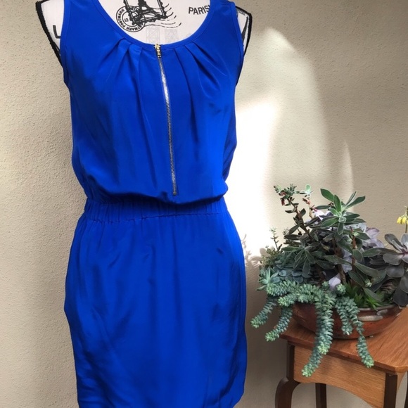 Eliza J  Silky Electric Blue Dress - Picture 1 of 5